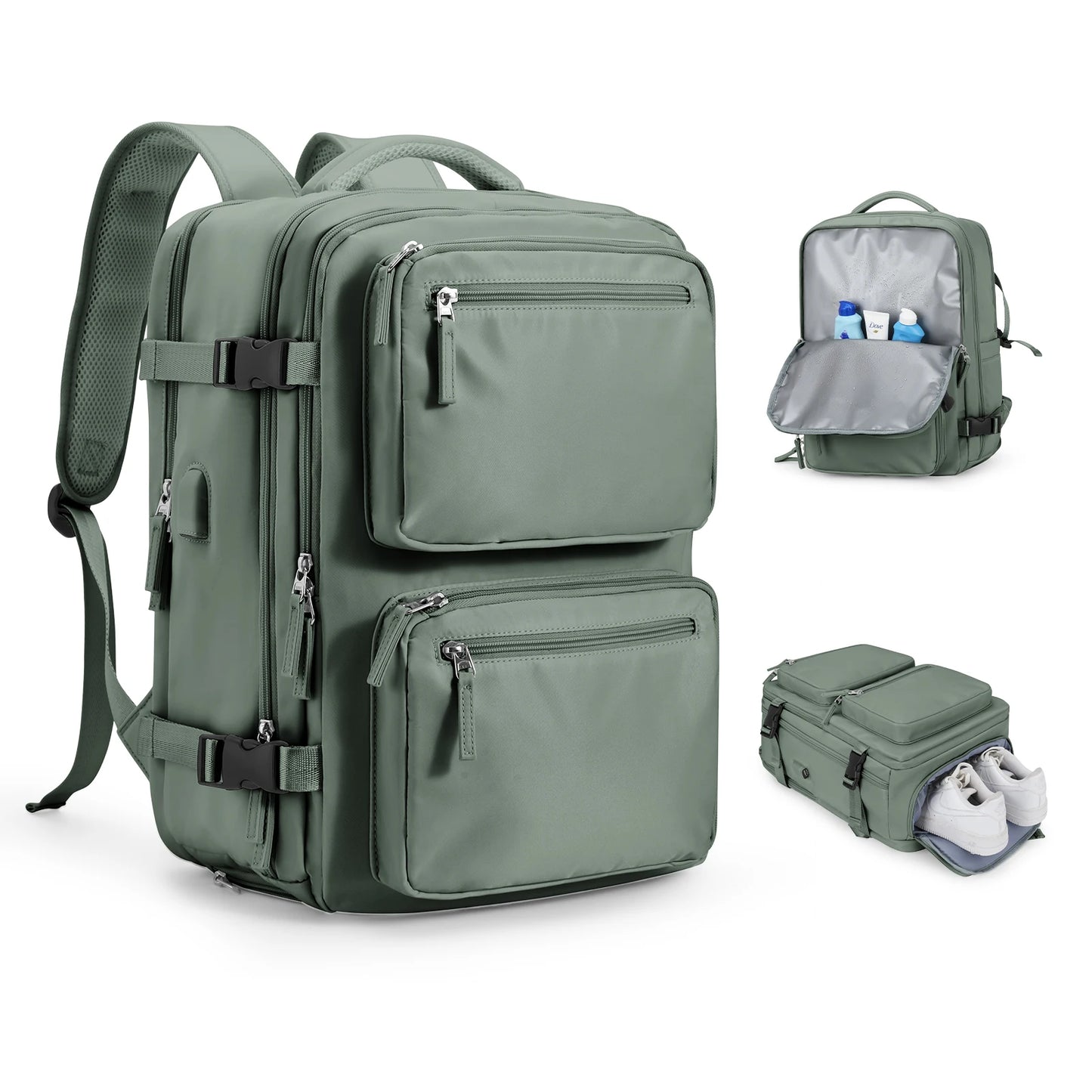 Large Travel Backpack for Women Men Cabin Bag Multifunctional Airplane Waterproof Backpack with USB Charging Anti-Theft Backpack