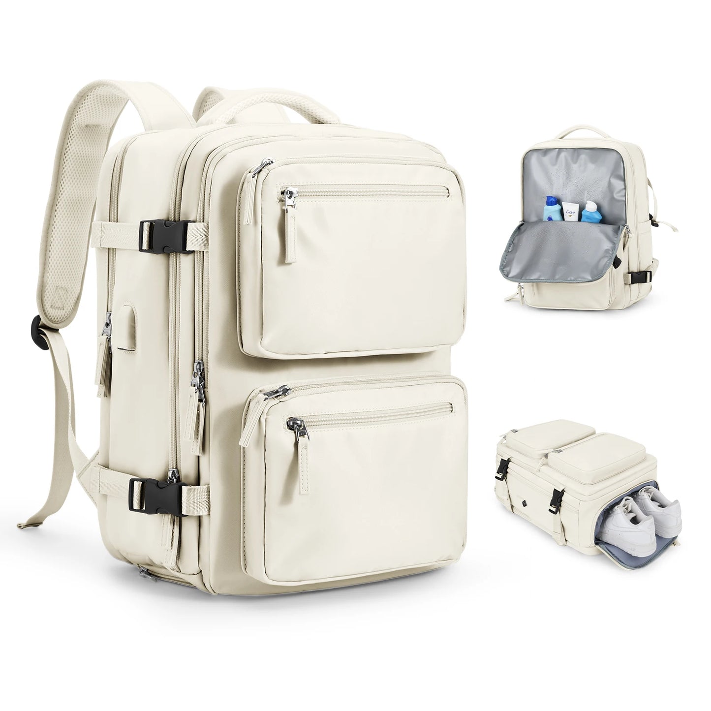 Large Travel Backpack for Women Men Cabin Bag Multifunctional Airplane Waterproof Backpack with USB Charging Anti-Theft Backpack