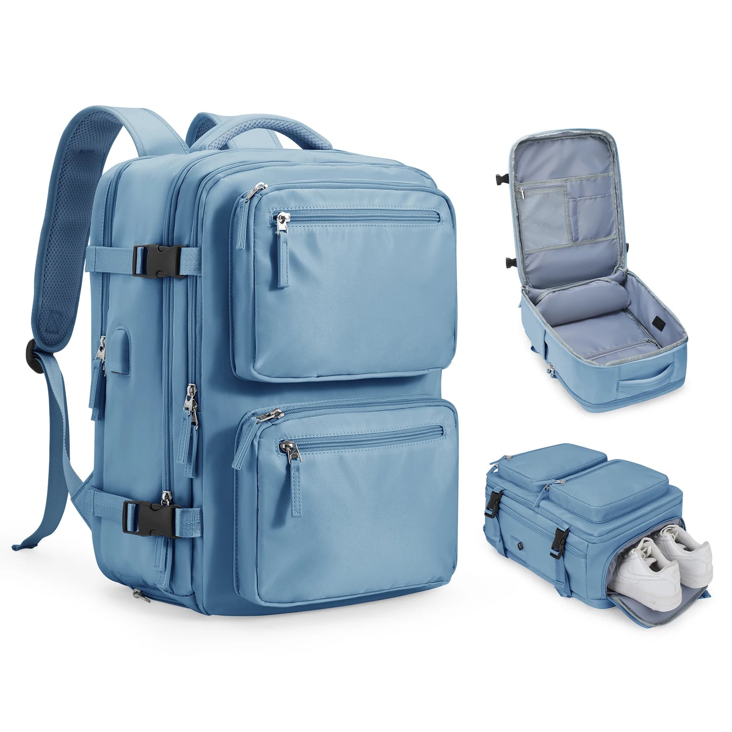 Large Travel Backpack for Women Men Cabin Bag Multifunctional Airplane Waterproof Backpack with USB Charging Anti-Theft Backpack