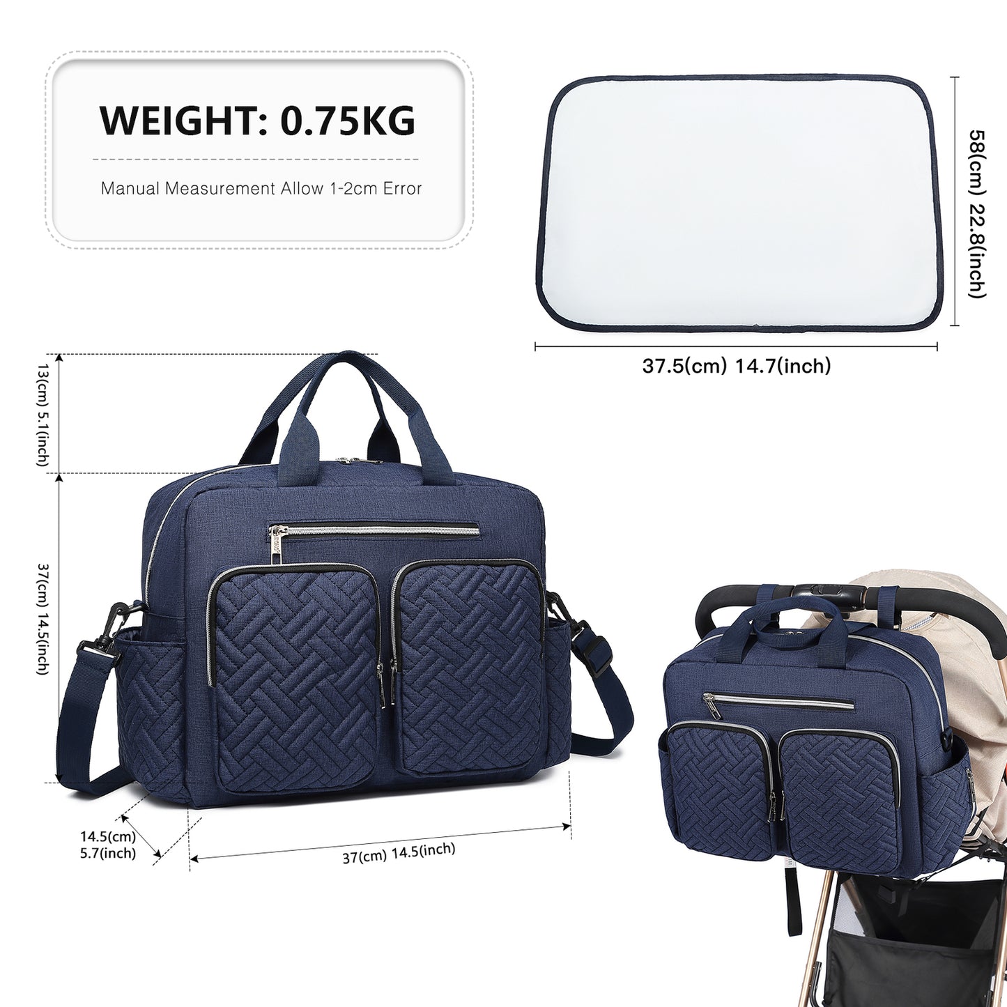 Changing Bag Set Hospital Travel Large Capacity Diaper Bag Mummy Changing Mat