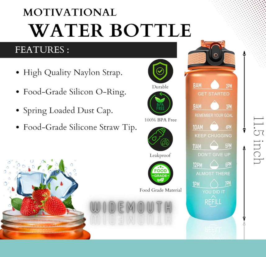 Sports Water Bottle 1-2 Litre,Motivati