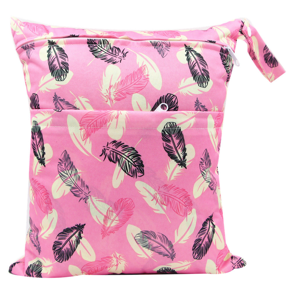 Diaper Bag 30 36Cm Baby Double Zipper Printing Waterproof Diaper Bag