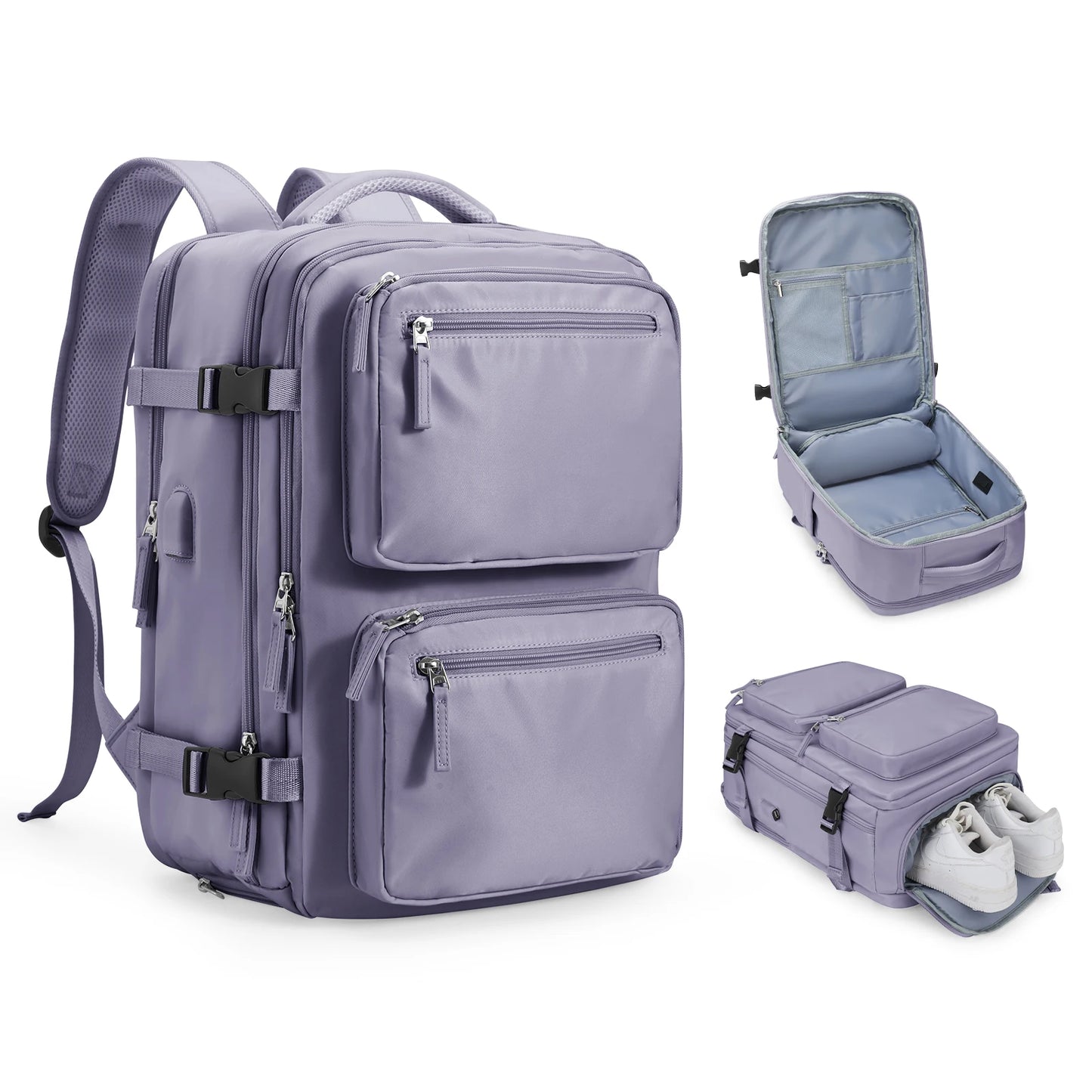 Large Travel Backpack for Women Men Cabin Bag Multifunctional Airplane Waterproof Backpack with USB Charging Anti-Theft Backpack