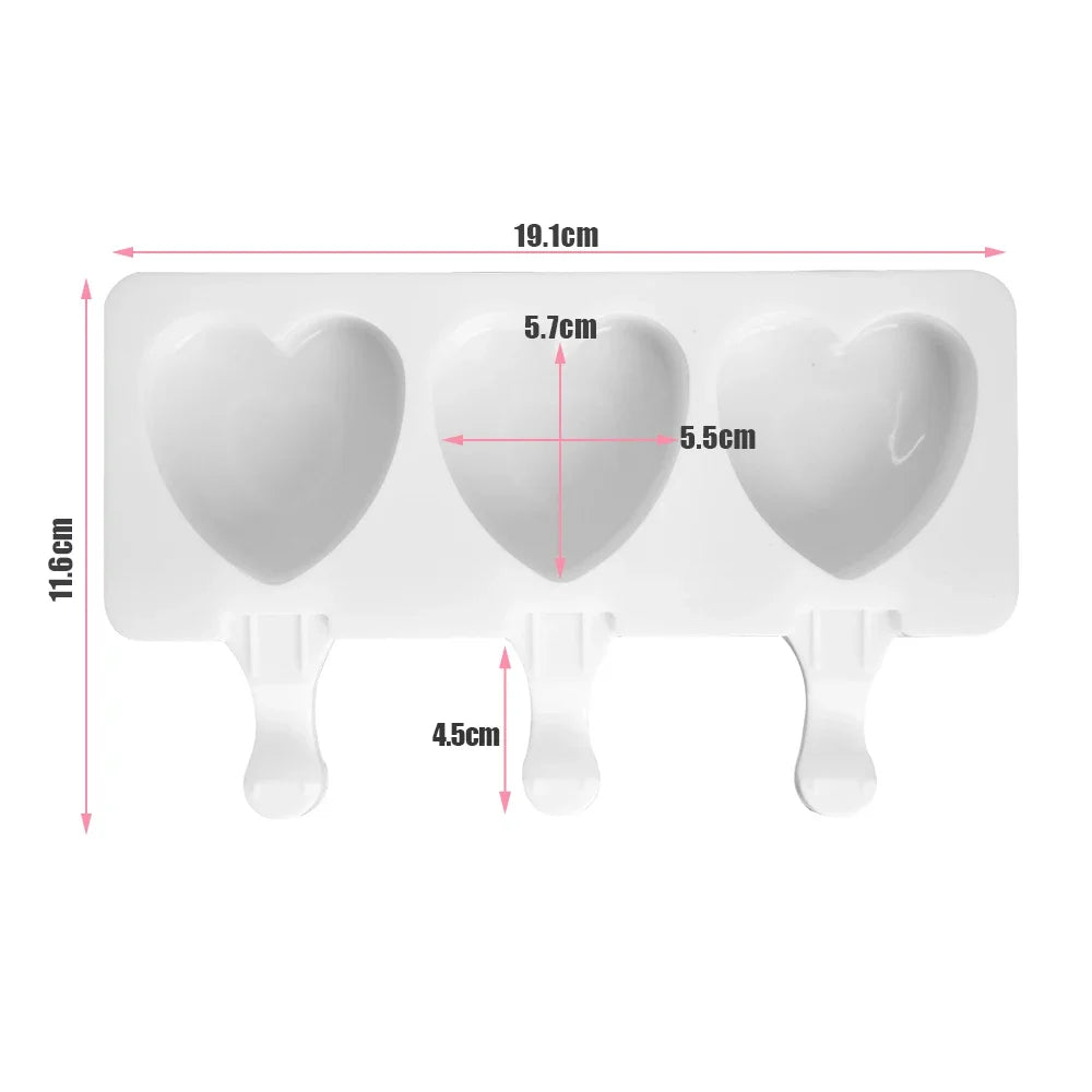 8 Hole Silicone Ice Cream Mold Magnum Silicone Mold DIY Fruit Juice Ice Pop Cube Maker Ice Tray Popsicle Mould Baking Accessorie