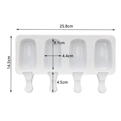 8 Hole Silicone Ice Cream Mold Magnum Silicone Mold DIY Fruit Juice Ice Pop Cube Maker Ice Tray Popsicle Mould Baking Accessorie