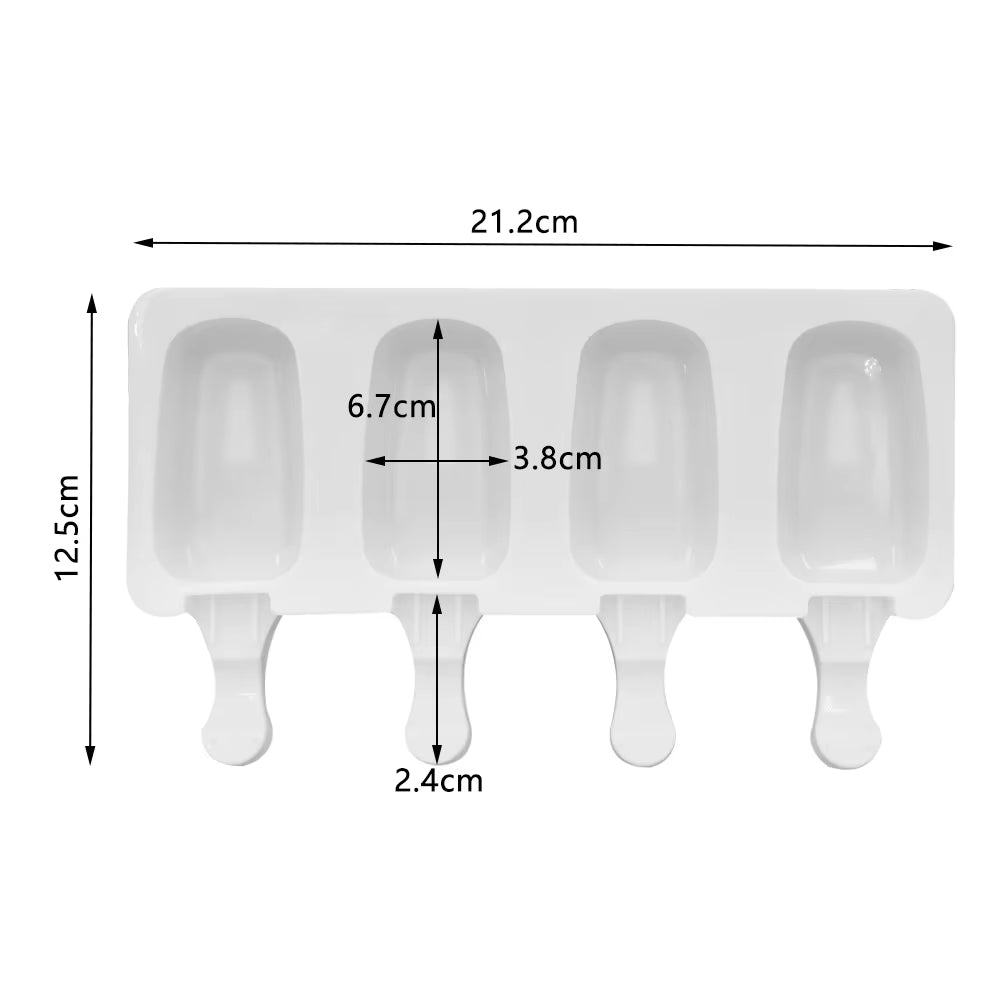 8 Hole Silicone Ice Cream Mold Magnum Silicone Mold DIY Fruit Juice Ice Pop Cube Maker Ice Tray Popsicle Mould Baking Accessorie