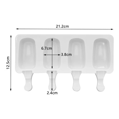 8 Hole Silicone Ice Cream Mold Magnum Silicone Mold DIY Fruit Juice Ice Pop Cube Maker Ice Tray Popsicle Mould Baking Accessorie