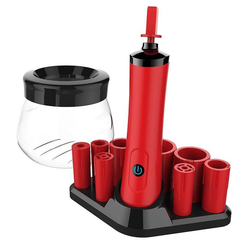 Electric makeup brush cleaning