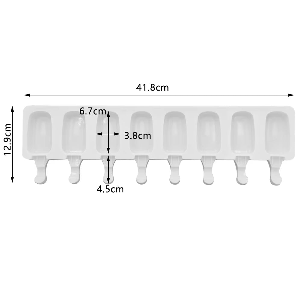 8 Hole Silicone Ice Cream Mold Magnum Silicone Mold DIY Fruit Juice Ice Pop Cube Maker Ice Tray Popsicle Mould Baking Accessorie