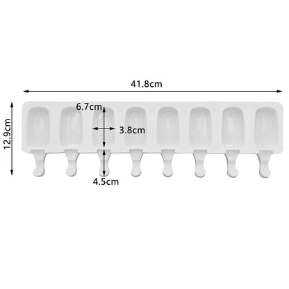 8 Hole Silicone Ice Cream Mold Magnum Silicone Mold DIY Fruit Juice Ice Pop Cube Maker Ice Tray Popsicle Mould Baking Accessorie