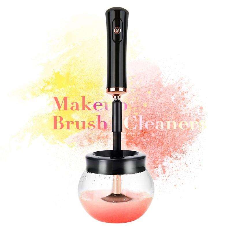 Electric makeup brush cleaning