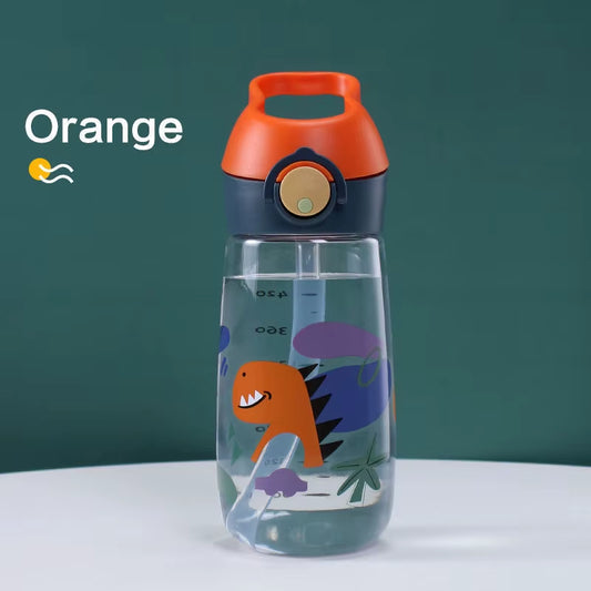 480Ml High Quality Tritan Material Kids Water Bottle with Straw BPA Free Durable Plastic Children Drinking Bottle