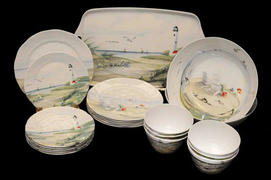 Miah 21 Piece Melamine Dinnerware Set - Service for 6