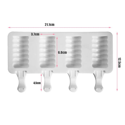 8 Hole Silicone Ice Cream Mold Magnum Silicone Mold DIY Fruit Juice Ice Pop Cube Maker Ice Tray Popsicle Mould Baking Accessorie