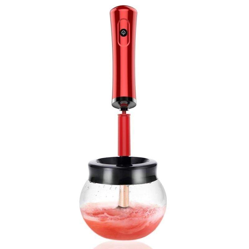 Electric makeup brush cleaning