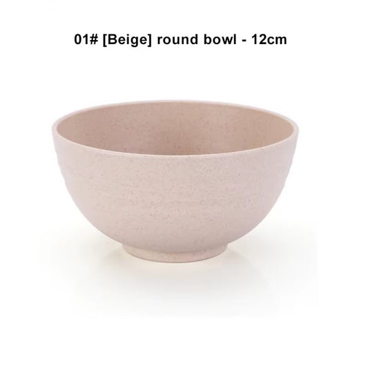 8/4/1Pcs Wheat Straw Bowls round Household Rice Salad Bowls Eco-Friendly Unbreakable Kids Wheat Straw Bowls Set Small Bowl