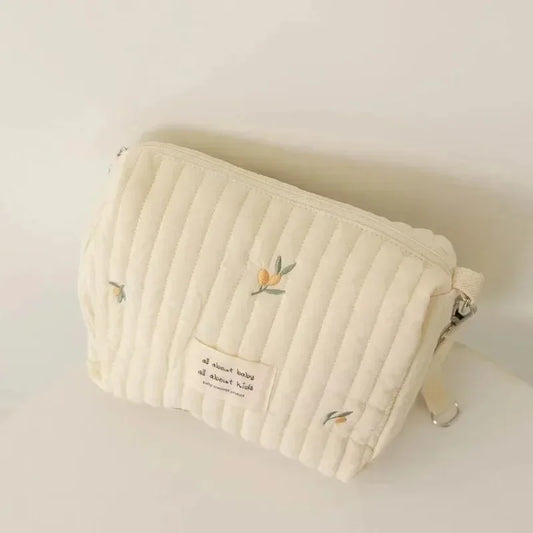 Portable Stroller Nappy Bag Quilted Baby Diaper Caddy Organizer Embroidered Mommy Bags Babies Accessories Changing Bag Storage
