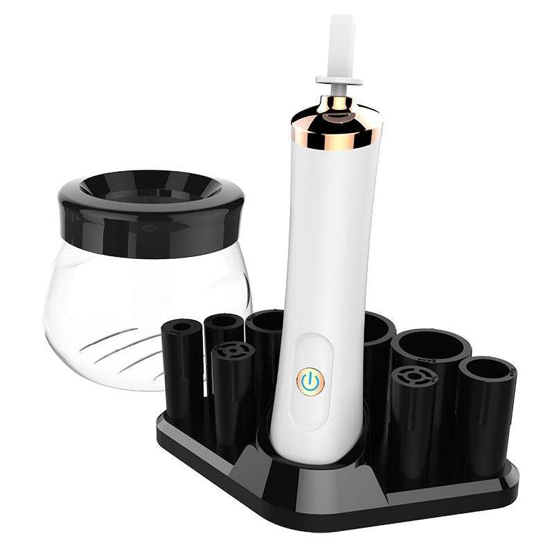 Electric makeup brush cleaning