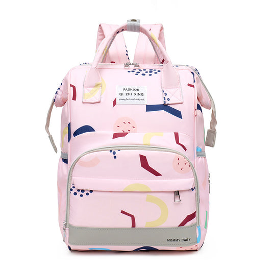 Multi-Compartment Mummy Bag Large Capacity Portable Backpack Baby Diaper Bag
