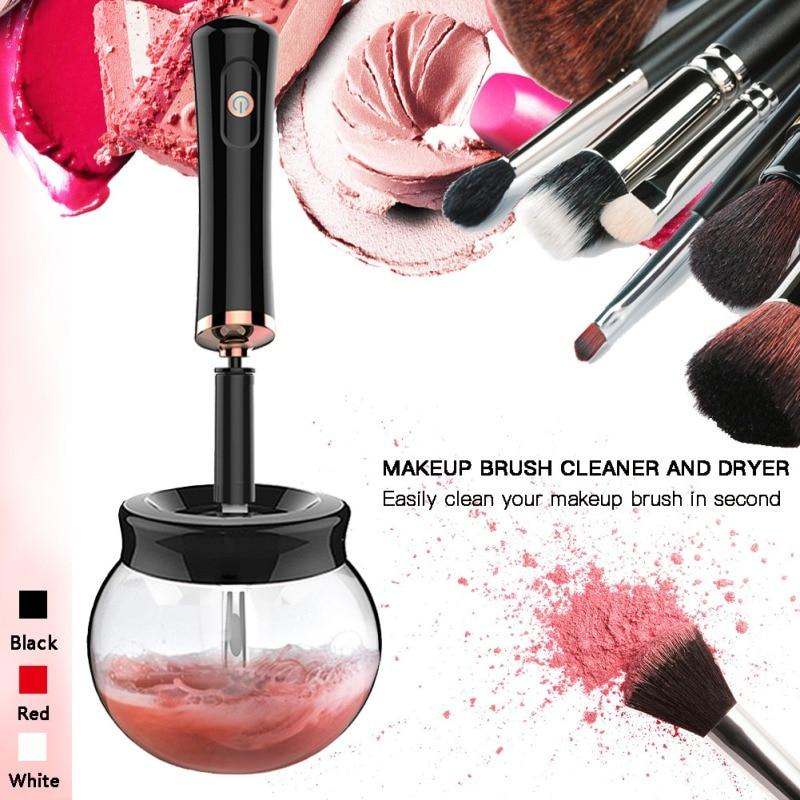 Electric makeup brush cleaning