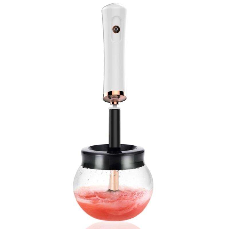 Electric makeup brush cleaning