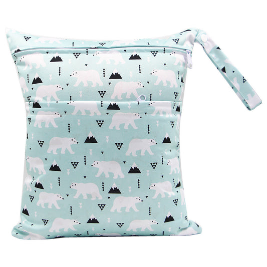 Diaper Bag 30 36Cm Baby Double Zipper Printing Waterproof Diaper Bag