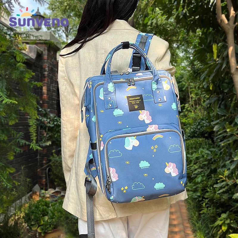 Stylish Upgrade Diaper Bag Backpack Multifunction Travel Backpack Maternity Baby Changing Bags 20L Large Capacity