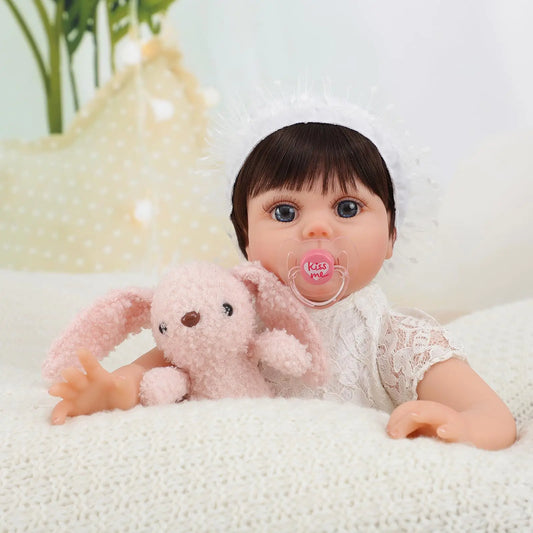 Kdudgso Lifelike Reborn Baby Dolls - 22 Inch Realistic Silicone Baby Doll Real Life Baby Dolls Handmade Soft Vinyl & Cloth Body with Feeding Kit Toys Gifts Collection Baby Doll