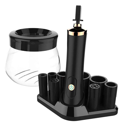 Electric makeup brush cleaning
