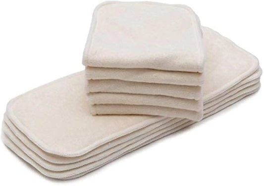 Kawaii Baby Premium Label Cloth Diaper Insert 5-Layer Washable Reusable Booster use with One Size Cloth Diaper - Pack of 10 Inserts
